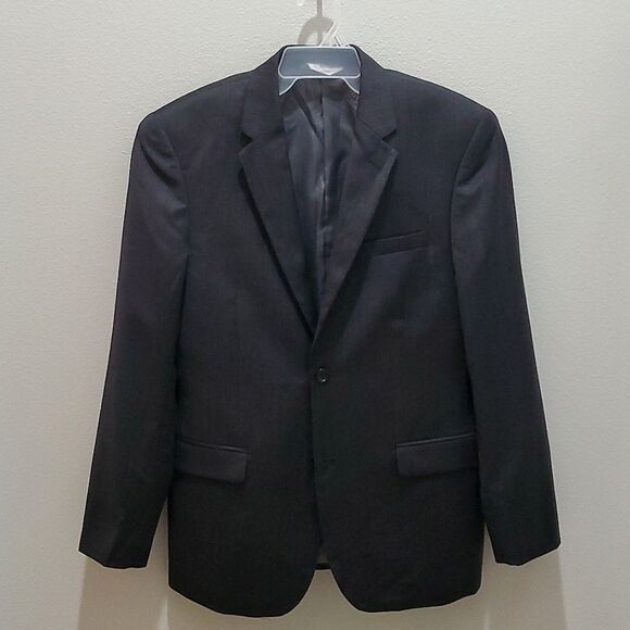 MONTEFINO SUIT JACKET, Sz 36R, DARK GRAY, 100% MERINO WOOL - Picture 1 of 13